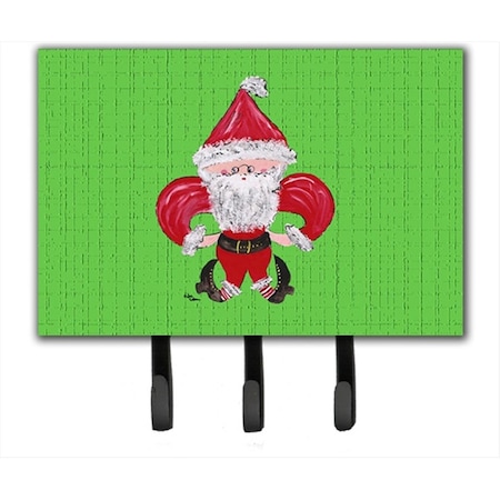 Carolines Treasures 6 x 9 In. Christmas Fleur de lis Santa Claus Leash or Key Holder 8500TH68